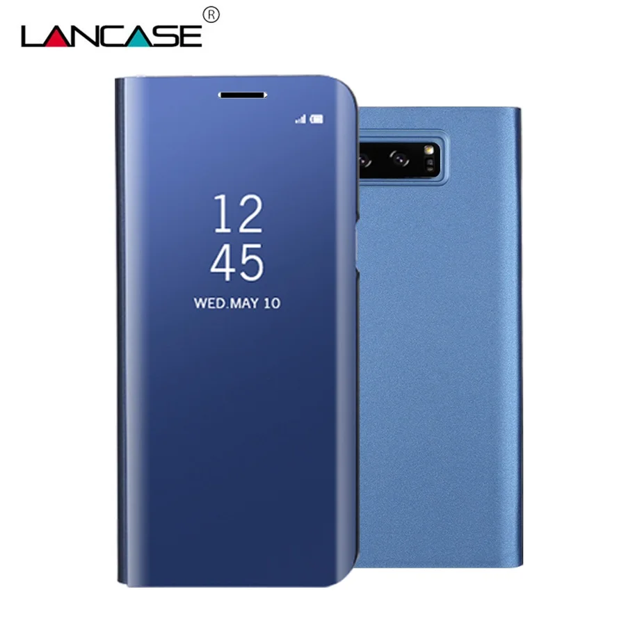 LANCASE Cover For Samsung Galaxy Note 8 Case Mirror View Smart Plating Flip Leather Case For