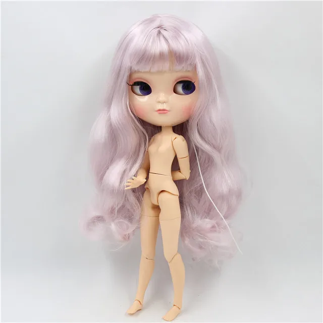 nude doll Ледяная кукла DBS с маленькой грудью азон тело A-cup тело натуральная кожа светло-фиолетовые волосы BL7263 30 см - Цвет: nude doll