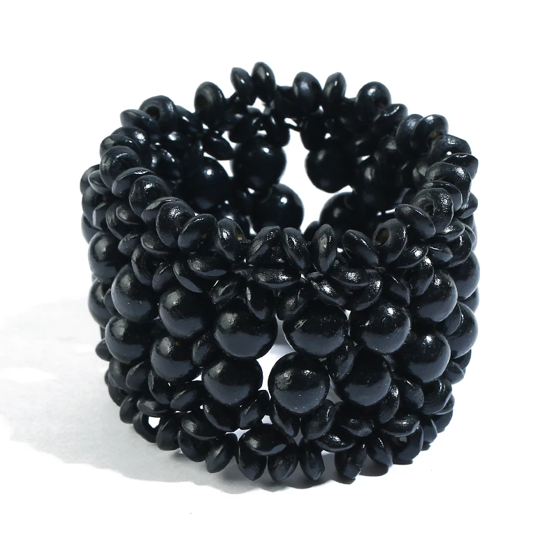 

FLDZ Vintage Wooden Beads Elastic Bracelet Handmade Weaving Bracelet Women Wrist Collocation Jewelry Gifts Accessories Bileklik