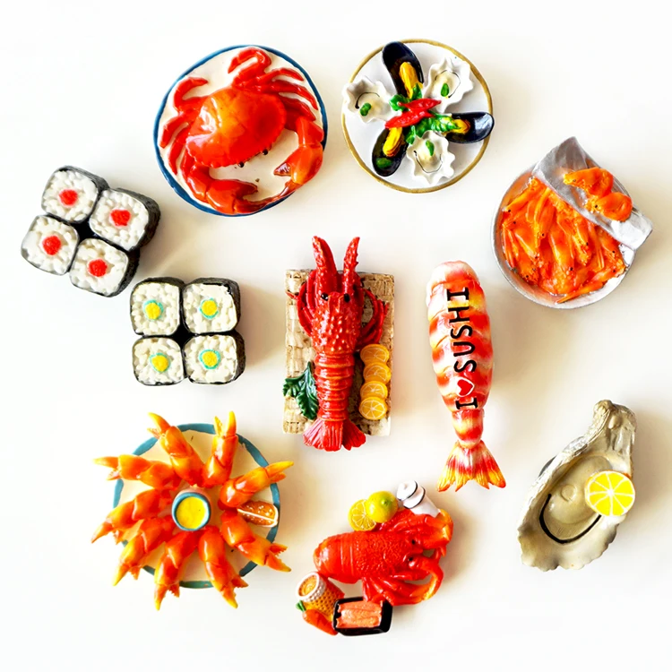 

(5 pieces a lot)Japanese sushi simulation lobster dishes fridge magnet