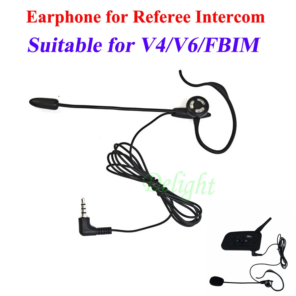 Football Soccer Referee Microphone Headset Earhook Earphone for V6 V4 FBIM Intercom Football Referee Referee Intercom