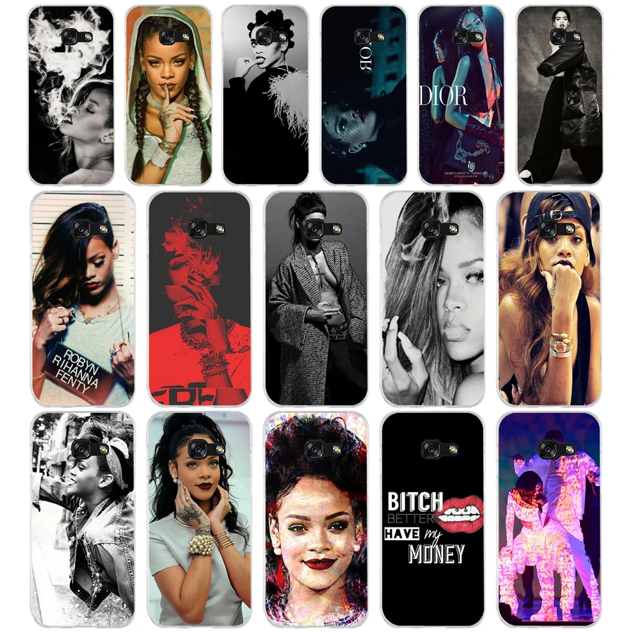 101AQ Brand Rihanna Soft Silicone Tpu Cover phone Case for Samsung galaxy a3 a5 2016 2017 a6 A8 2018 | Мобильные телефоны и