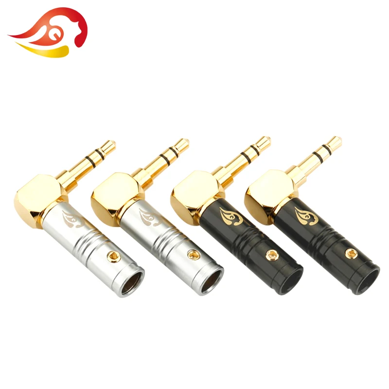 

QYFANG 50/100pcs 3.5mm Plug Audio Jack 3 Pole Stereo Earphone Splice Adapter DIY 90 Degrees Bend Repair Solder Wire Connector
