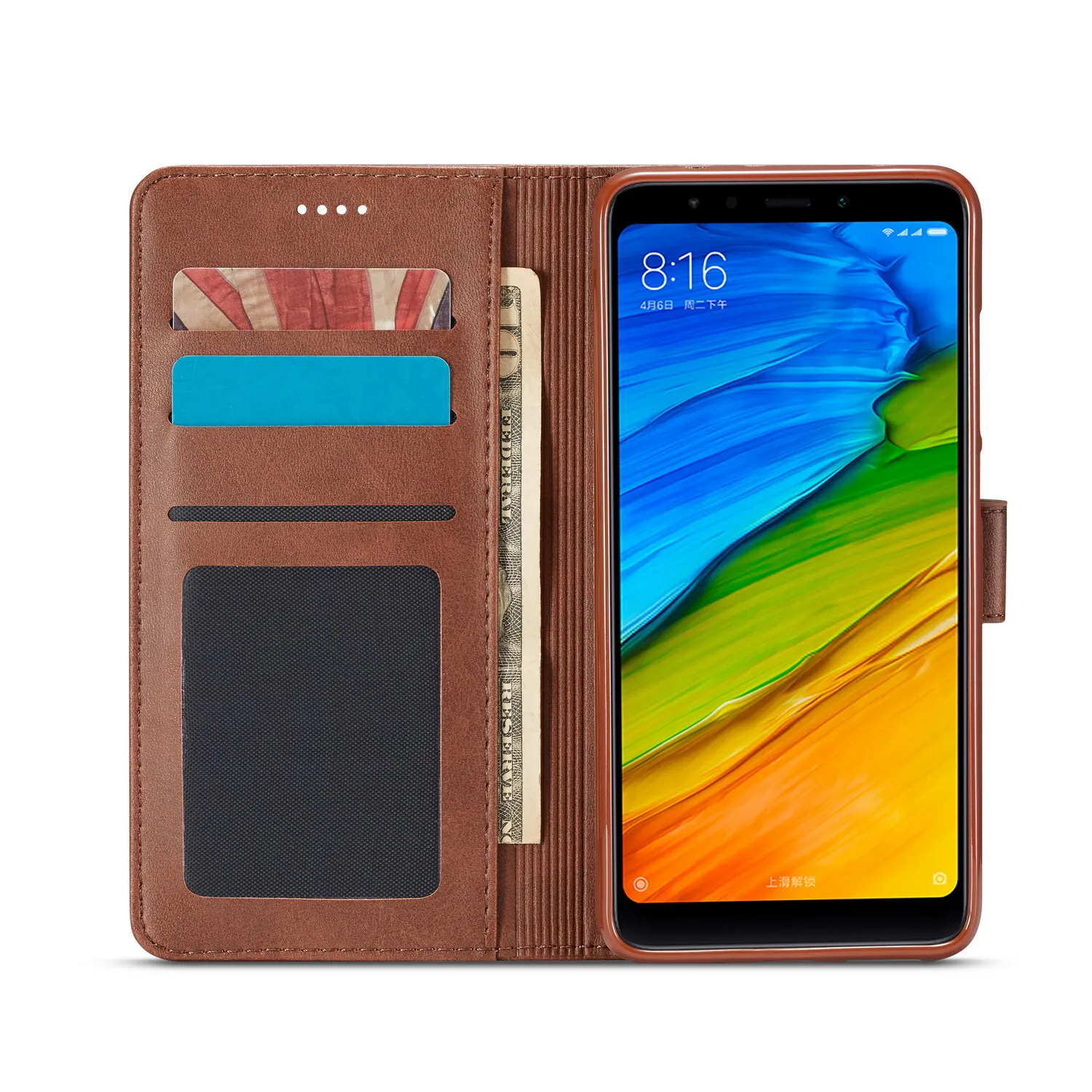 Роскошный кожаный флип чехол для Xiaomi Redmi 5 Plus redmi мягкий силиконовый держатель