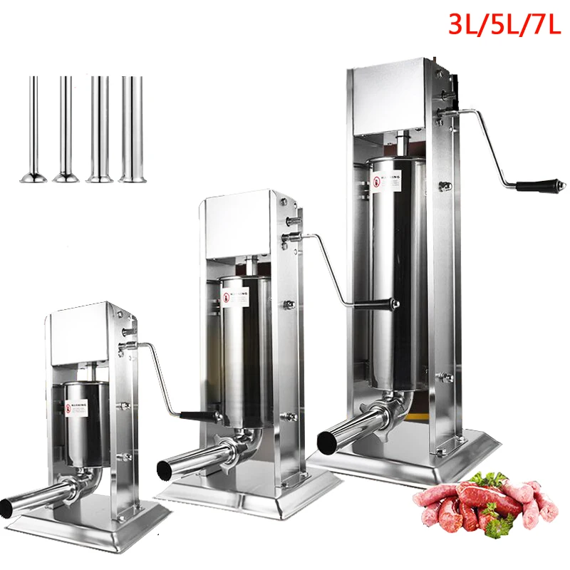 

3L/5L/7L Manual Vertical Sausage Stuffer Stainless Steel Sausage Filling Making Machine Meat Sausage Stuffer Filler Maker Tool