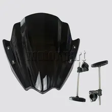 Мотоциклетное ветровое стекло для 2004- Kawasaki Z1000 Z800 Z250 Z300 Z750 Z750R ABS пластик ветрового стекла дефлекторы и черного цветов, на возраст 12 13 14