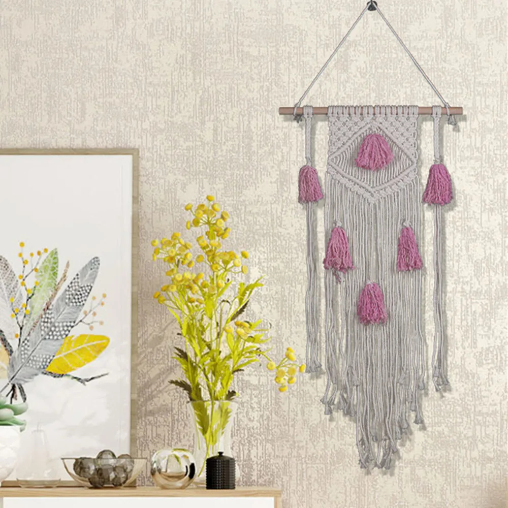 Hand woven tapestry Bohemian Macrame Hand Woven Wall Hanging Tapestry