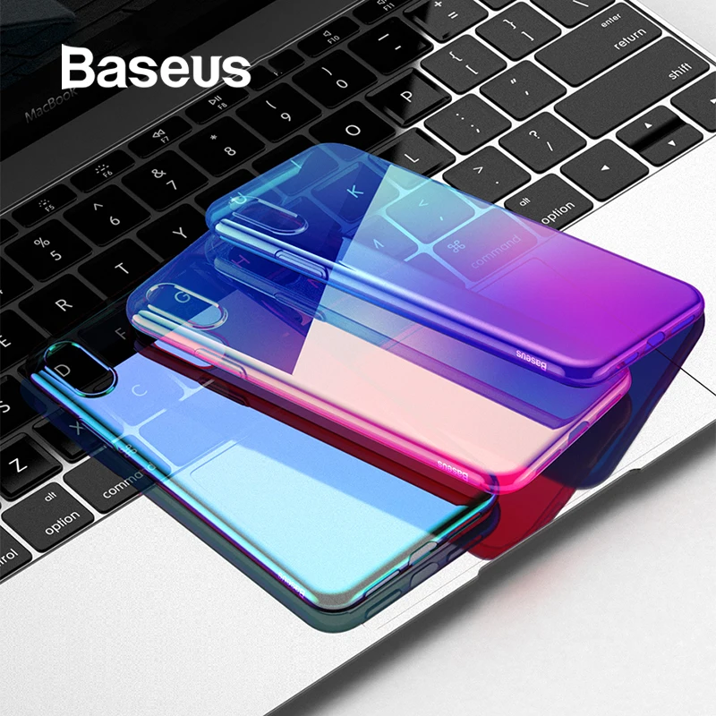 

Baseus Luxury Plating TPU Case For iPhone XR Thin Gradient Colorful Soft Silicone Case For iPhone Xs Xs Max XR 2018 Phone Cover