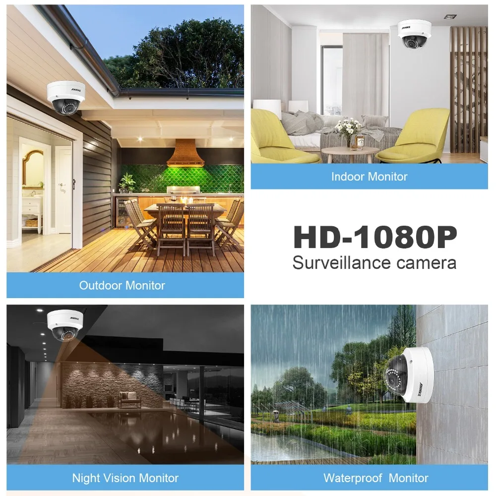 ANNKE 16CH 6MP POE NVR 16 шт. 2MP Открытый Водонепроницаемый умный поиск ИК домашняя камера