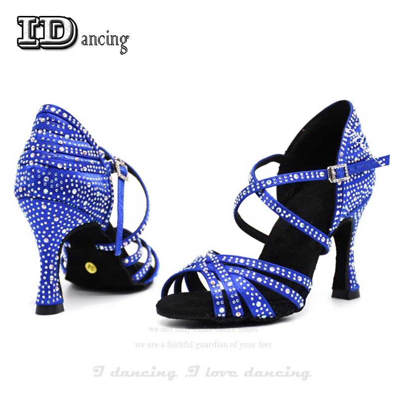 Salsa Jazz Ballroom Latin Dance Shoes For Dancing Women Cross Strip High Heels Satin dance shoes
