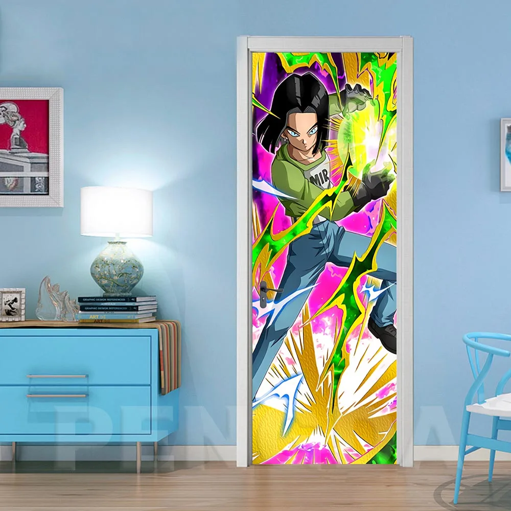 3d наклейка на дверь самоклеющаяся обновленная домашний декор Фреска мяч Дракон Аниме ПВХ плакатный принт Водонепроницаемая картина обои детская комната