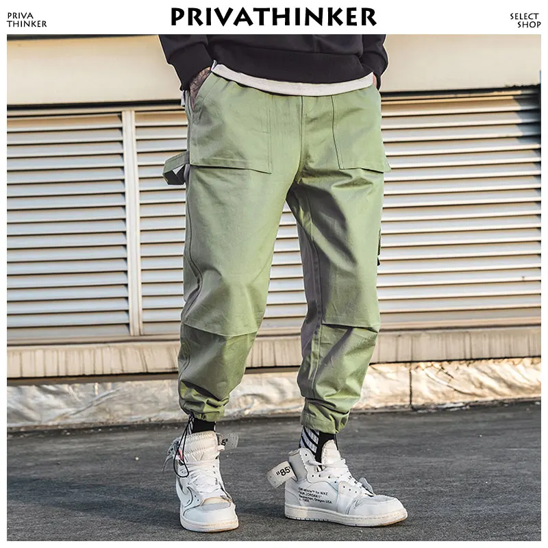 Privathinker Men Khaki Cargo Pants 2018 Mens Pockets Ankle Length Pants ...