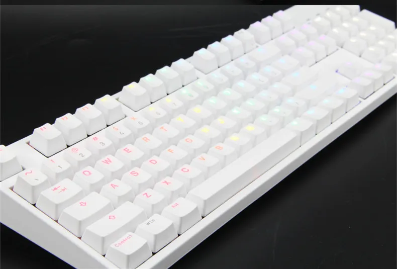 IKBC KBC G104 PBT Double shot белая прозрачная подсветка клавиатура с подсветкой клавиша s