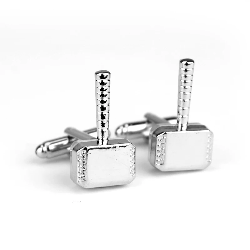 

2 Colors Mjolnir Thor Hammer Cufflinks Marvel The Avengers Comics Superhero Cufflinks for Mens Metal Cuff Links