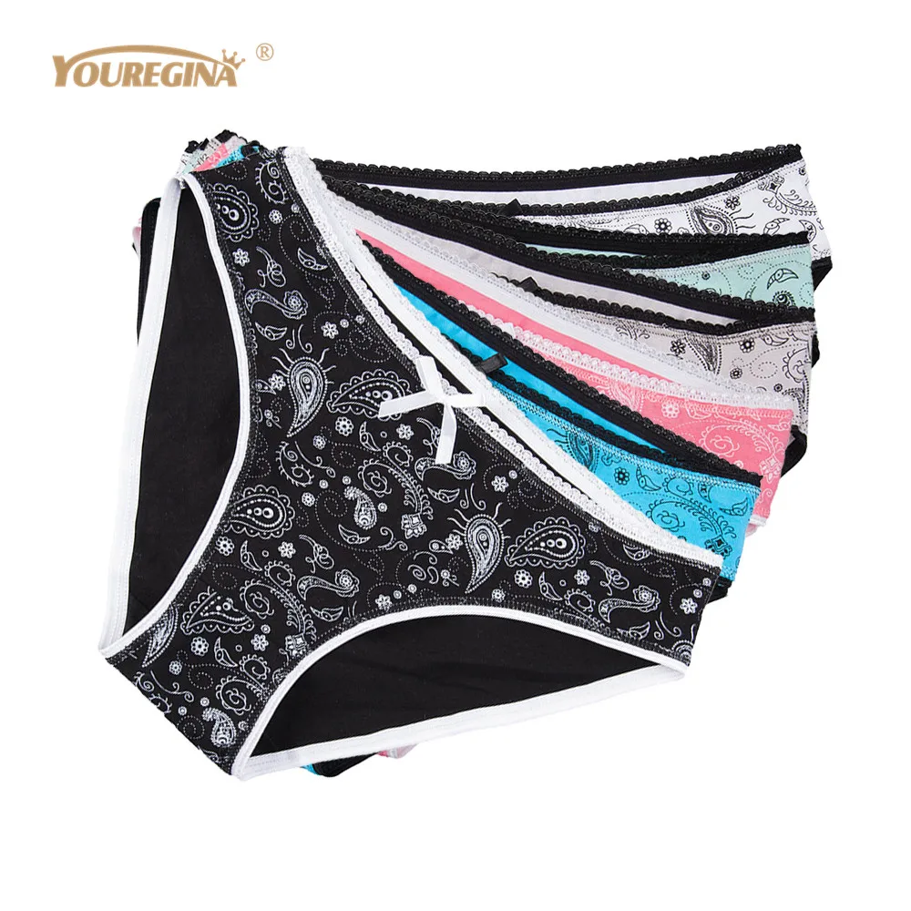 

YOUREGINA Women's Cotton Panties Underwear Seamless Panties for Women Briefs Erotic Underpants Ladies Kincker Intimates 6pcs/lot