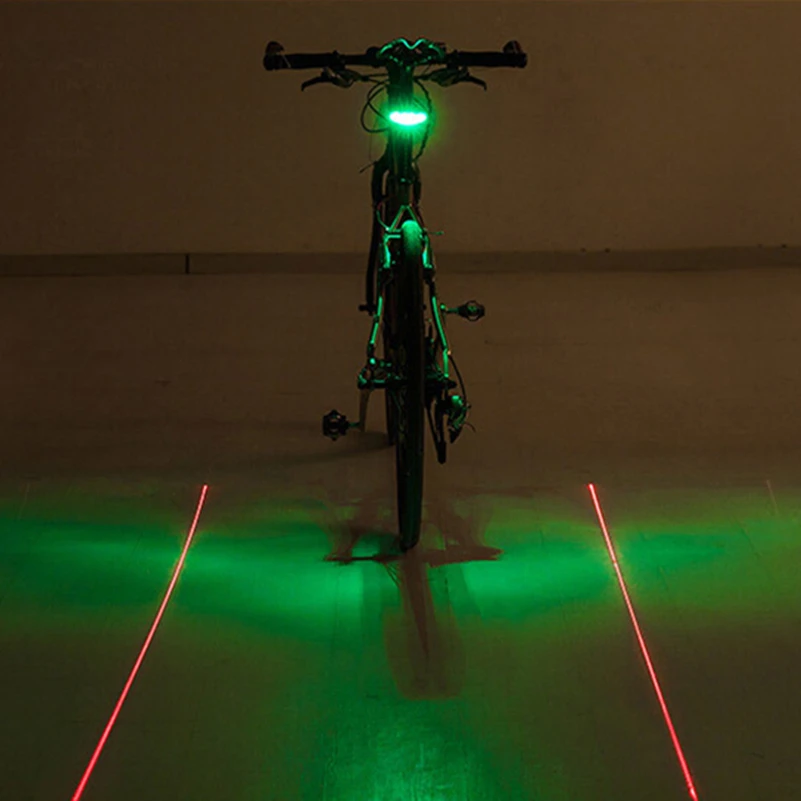 Parallel Line Bicycle Bike 5 LED Laser Light Parallel 2Laser Beam Rear Tail Lamp