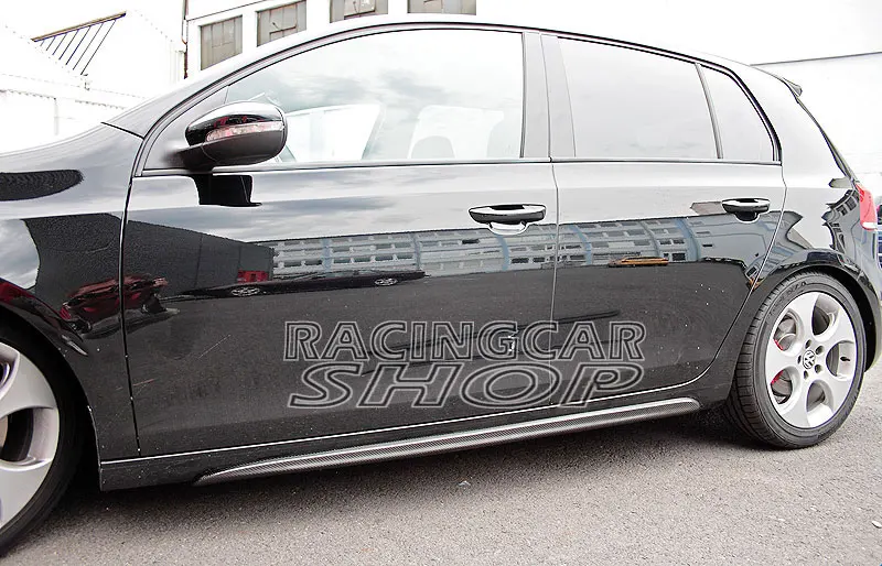 GTI STYEL REAL CARBON FIBER SIDE SKIRTS BODY KITS FOR VW VOLKSWAGEN GOLF 6 VI MK6 & GTI 08-12
