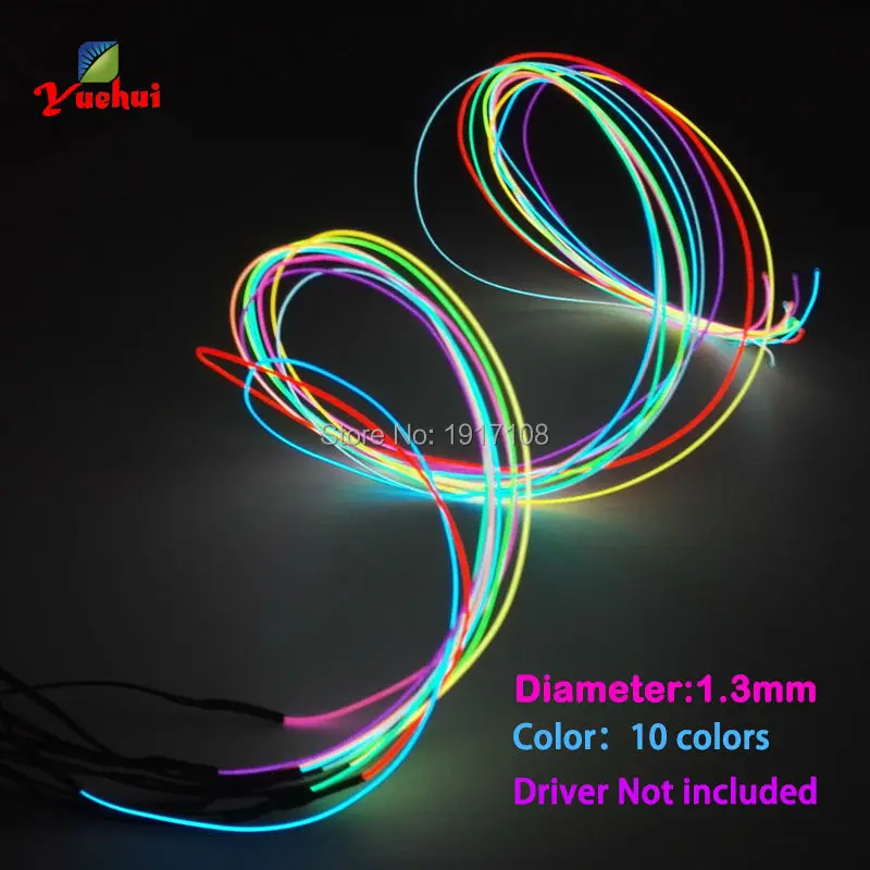 

10 Color Choice 1.3mm Orange EL Wire Rope Tube Flexible Neon Light Not Include The Controller For Toys Craft Party Decoration