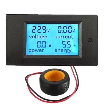 

100A/80~260V Digital AC Voltage Meters Indicator Power Energy Voltmeter Ammeter watt current Amps Volt meter LCD Panel Monitor