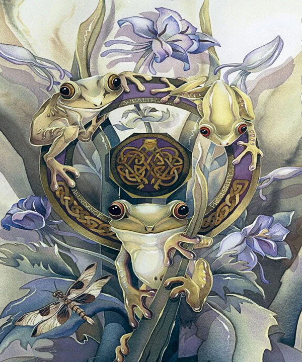 стилизованная лягушка.