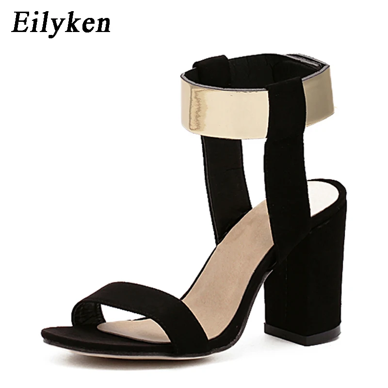 

Eilyken Women Summer Sandals Open Toe Ankle Strap Chunky Block High Heels Work Office Lady Career Shoes Pumps size 35-40