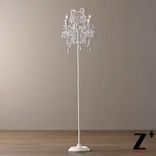 Реплика пункт усадьба суд Блеск Кристалл 4-рука торшер винтажные белый возрасте оловянного цвета состаренное золото