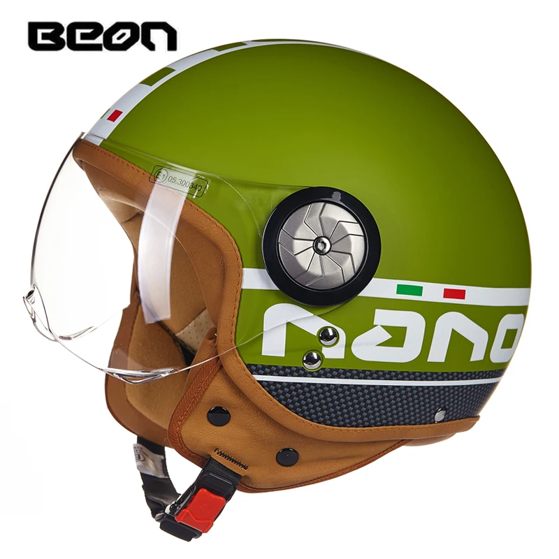 BEON Motorcycle Helmet 3/4 Open face helmet Retro Capacete motocross casque moto vintage casco moto B-110