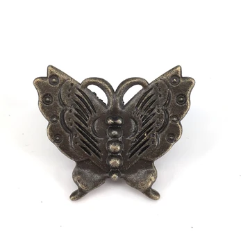 1x Antique Butterfly Kitchen Cabinet Handles Knobs Vintage Zinc alloy Wardrobe Knob Drawer Bronze Handles Pulls