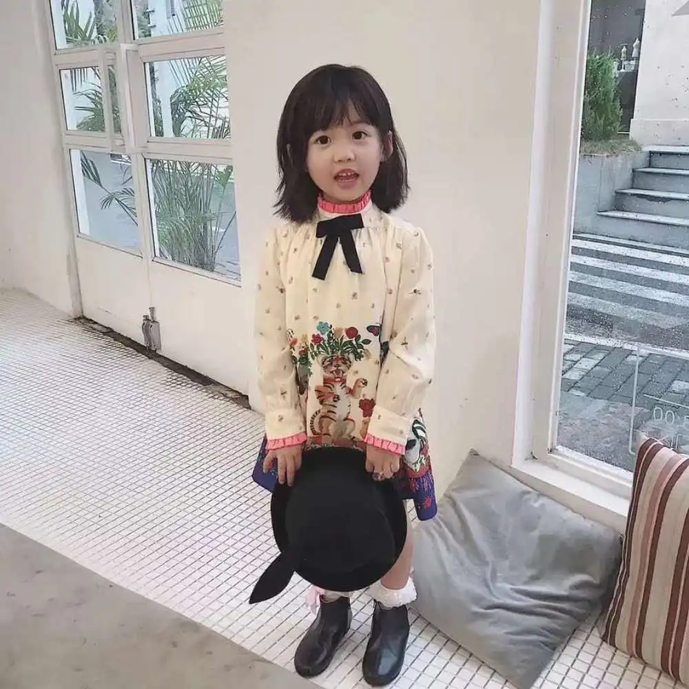 

2019 Spring and Autumn European and American Children's Dress Girl Simulation Silk Elastic Chiffon Princess Dress