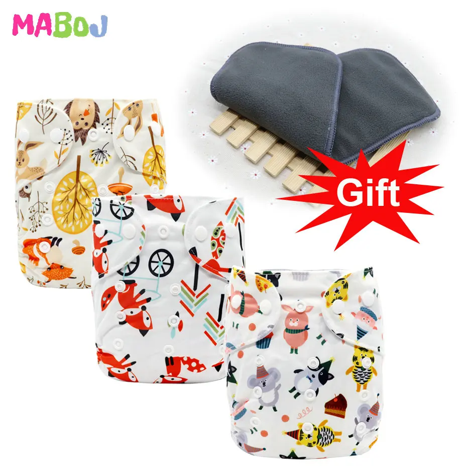 MABOJ Cloth Diapers Baby Pocket Cloth Diaper One Size Waterproof Nappy Reusable Cloth Nappies Set Washable Wholesale New - Цвет: PD5-4-1