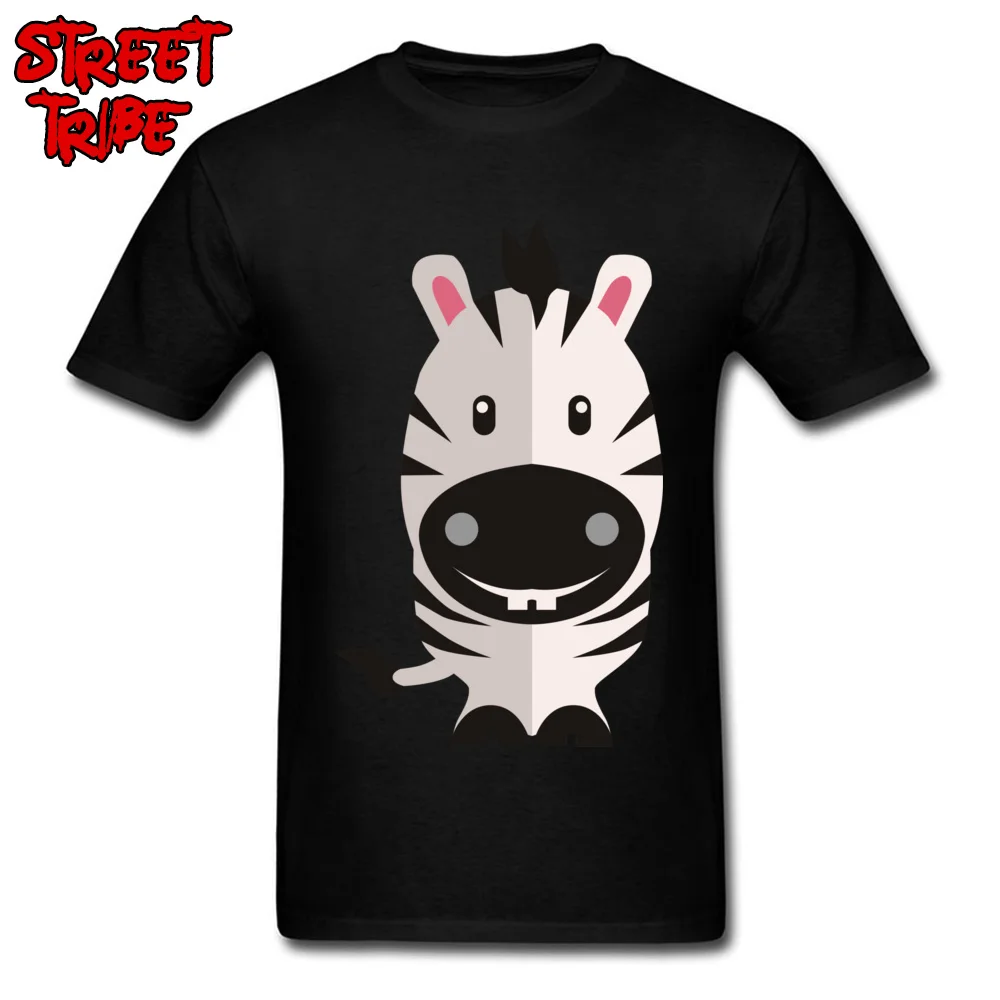 cute zebra T-Shirt for Men 3D Printed Mother Day T Shirt Short Sleeve 2018 New Fashion Clothing Shirt Crew Neck 100% Cotton cute zebra black