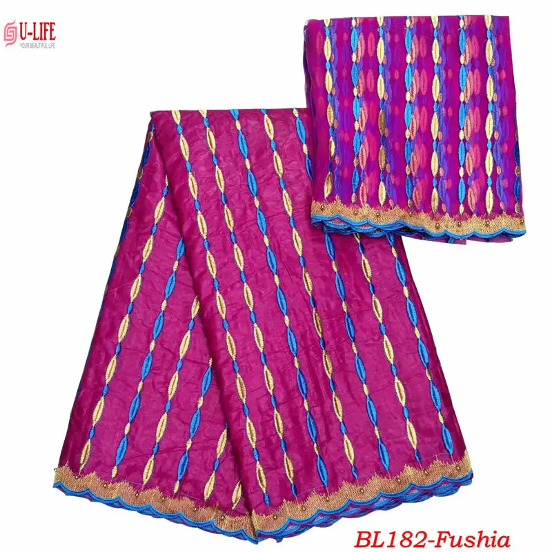 

ulifelace African Bazin Riche Getzner Lace Fabric Latest Beads Nigerian Bazin fabric High Quality Mesh Apparel Sewing BL-182