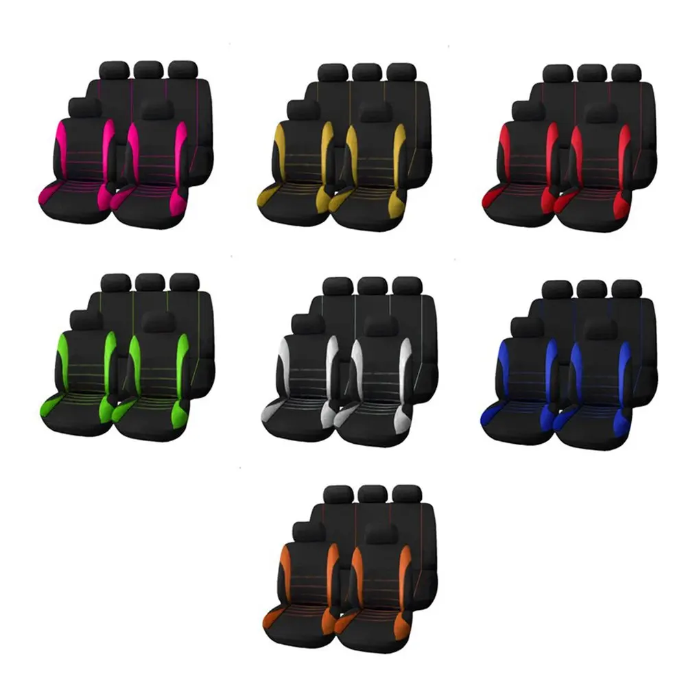 

9pcs/Set Car Seat Cover Comfortable Dustproof Seat Protectors Pad Cover Universal Full Seat Covers for Vehicle Cars