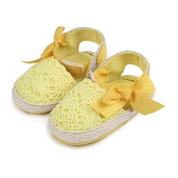 

Newborn Baby Girls Shoes Princess Infant Toddler Shoes First Walkers Linen Soft Sole Anti-slip Baby Shoes