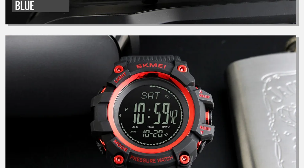 SKMEI Outdoor Watches Mens Pressure Compass Sport Digital Wristwatches Altimeter Weather Tracker Waterproof reloj hombre 1358