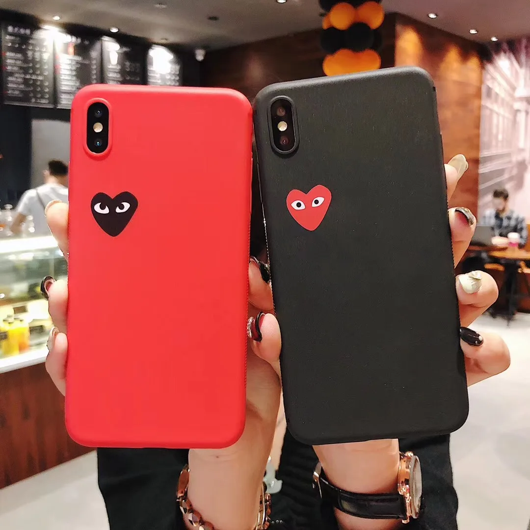 Японская игра CDG Comme des Garcons чехол для iPhone 6 6s 7 8 Plus X Xs Max Xr силиконовый скраб Любовь
