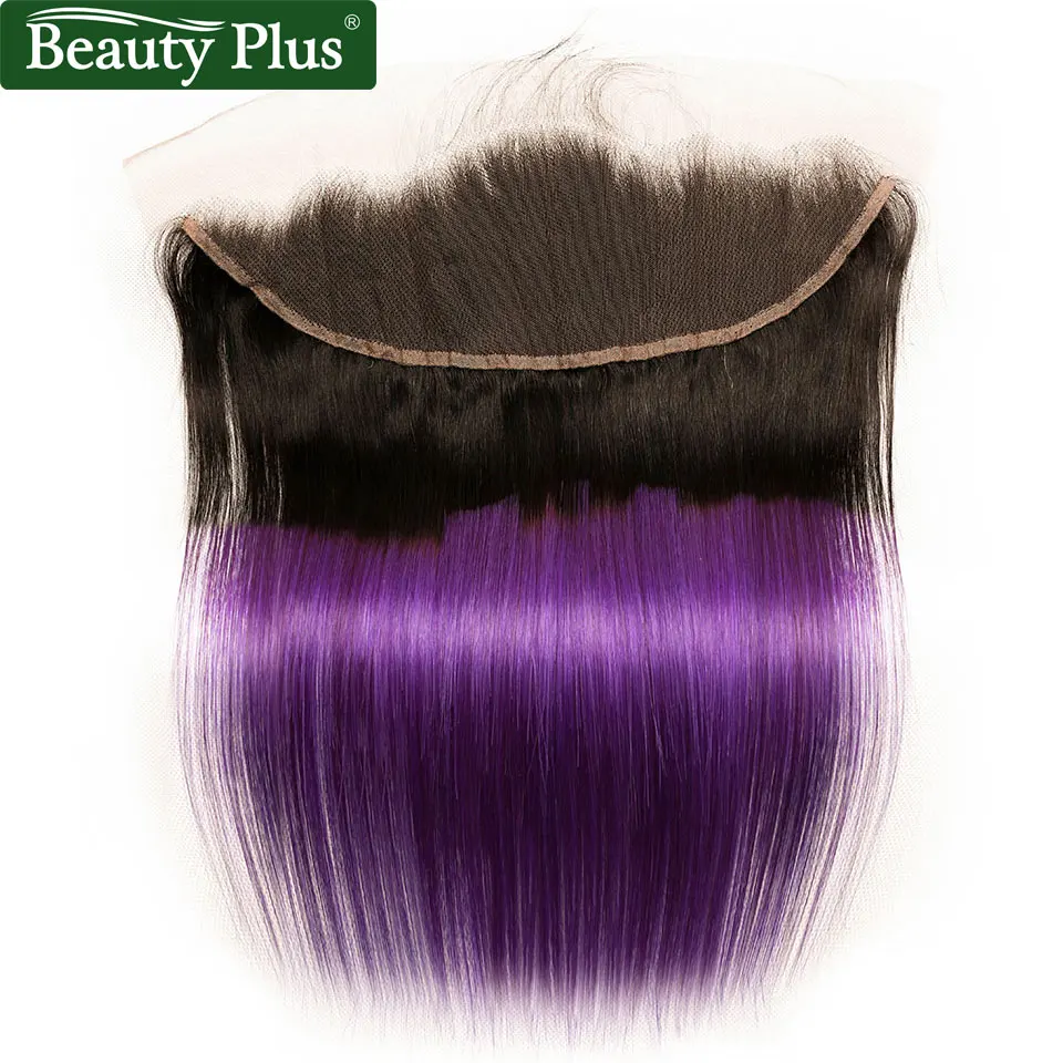 BP бразильские волосы плетение пучков с фронтальным Омбре фиолетовые пучки с фронтальным прямыми волосами пучки с закрытием 13x4 не Реми