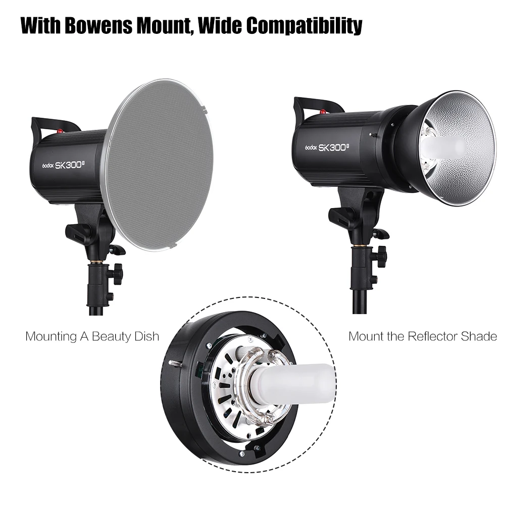 Godox SK300II Studio Flash With 2.4G Wireless X system+Bowen mount standard cover Gift (6)