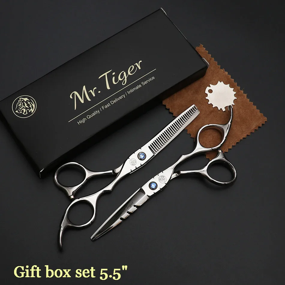 Новинка, Профессиональные парикмахерские ножницы, набор 5,5, ножницы для стрижки волос, парикмахерские профессиональные ножницы для волос, салонный инструмент - Цвет: gift box set