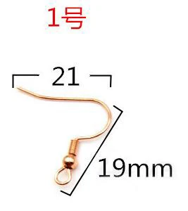 20 шт./лот, нержавеющая сталь 316L, Роза голы, проволока для ушей, застежка-крючок, гипоаллергенные компоненты для сережек, сделай сам, фурнитура для ювелирных изделий, поставщик - Цвет: 1