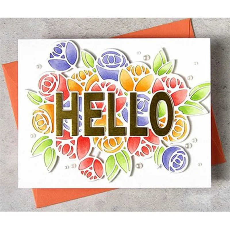 

InLoveArts Hello with A Bouquet Frame Cutting Dies for DIY Dies Scrapbooking Album Decorative Embossing DIY Card Making Paper