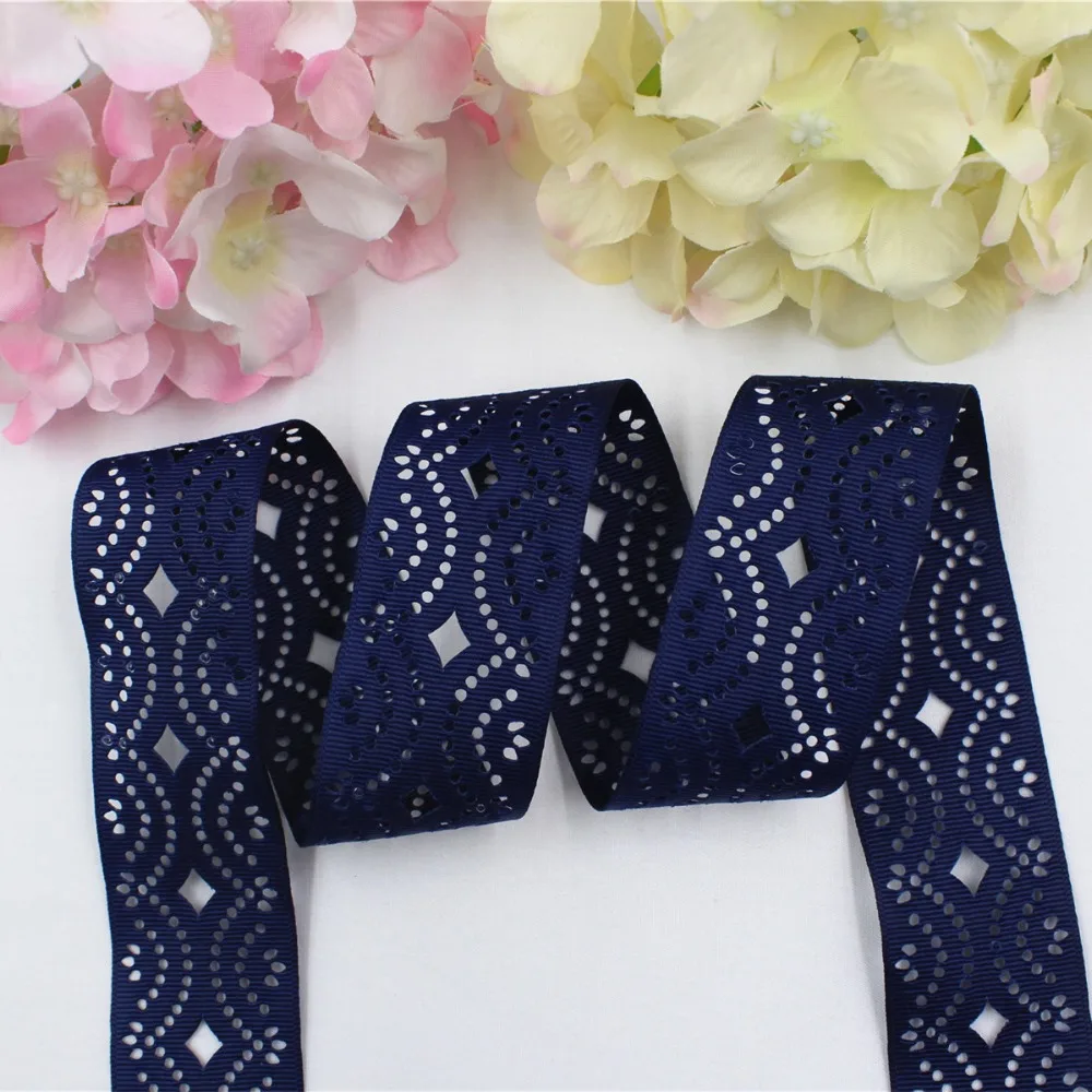 

16531-14,38 mm hollow flower series solid color ribbons DIY material, free shipping wedding accessories Packaging