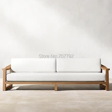 Простой дизайн садовая мебель натуральный тик 9" W двойной диван