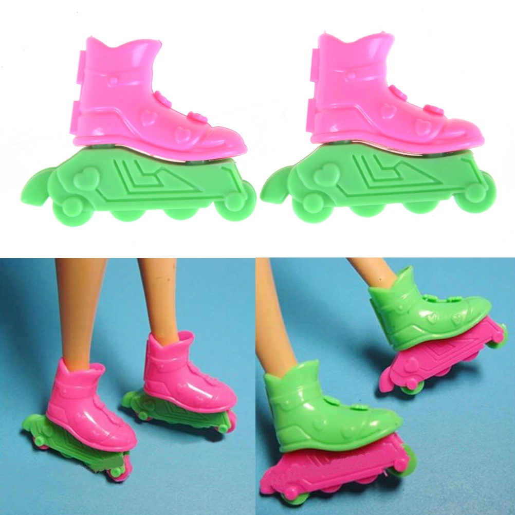 1pair 3cm Roller Skate Fancy Doll Shoes Toys for Girls Christmas DecorativeBIFF