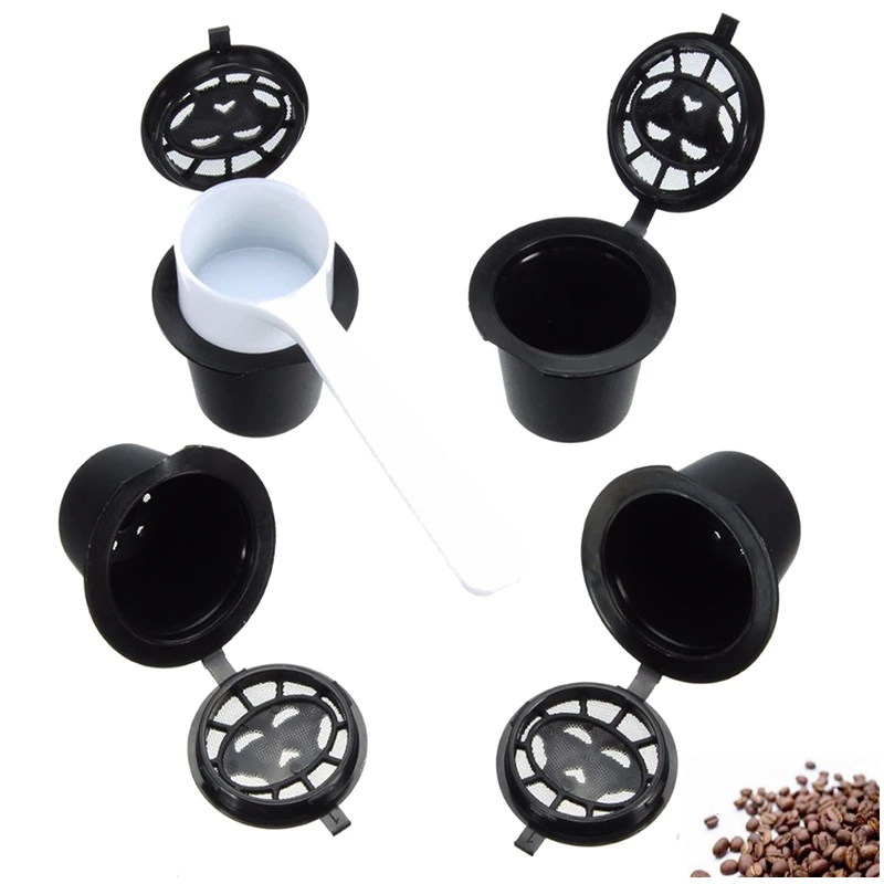 4x Refillable Reusable Nespresso Coffee Capsule Filter Pod For Original