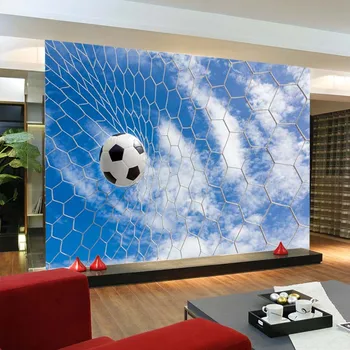 

Large Sports Football Goal 5D Papel Murals 3d Photo Mural Wallpaper for Sofa Background Soccer Wall paper 3d Wall Mural