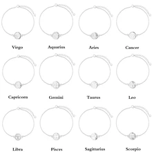 Todorova 12 Созвездие очаровательные браслеты для женщин зодиакальное Созвездие Знак Велосипедный спорт Астрология диск браслет подарок на день рождения