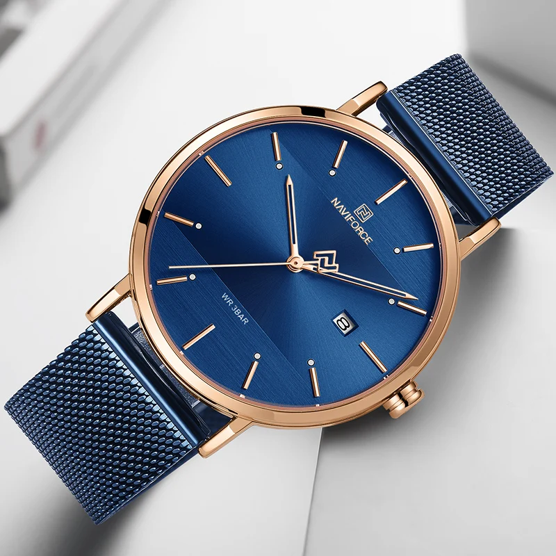 NAVIFORCE Watch Men Fashion Casual Men's Watches Stainelss Steel Mesh Quartz Wristwatch Male Waterproof Date Relogio Masculino