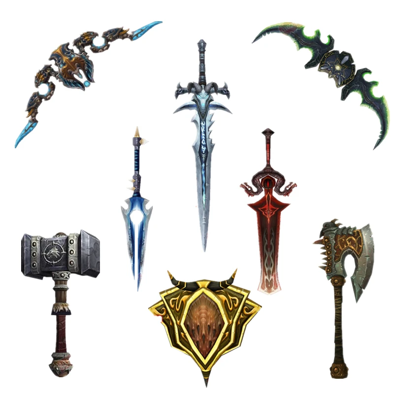 

80-180cm 1:1 WOW Arms 3D Paper Model DIY Craft Handheld Puzzles Toy World of War Photo Paper Sword Doomhammer for Christmas Gift