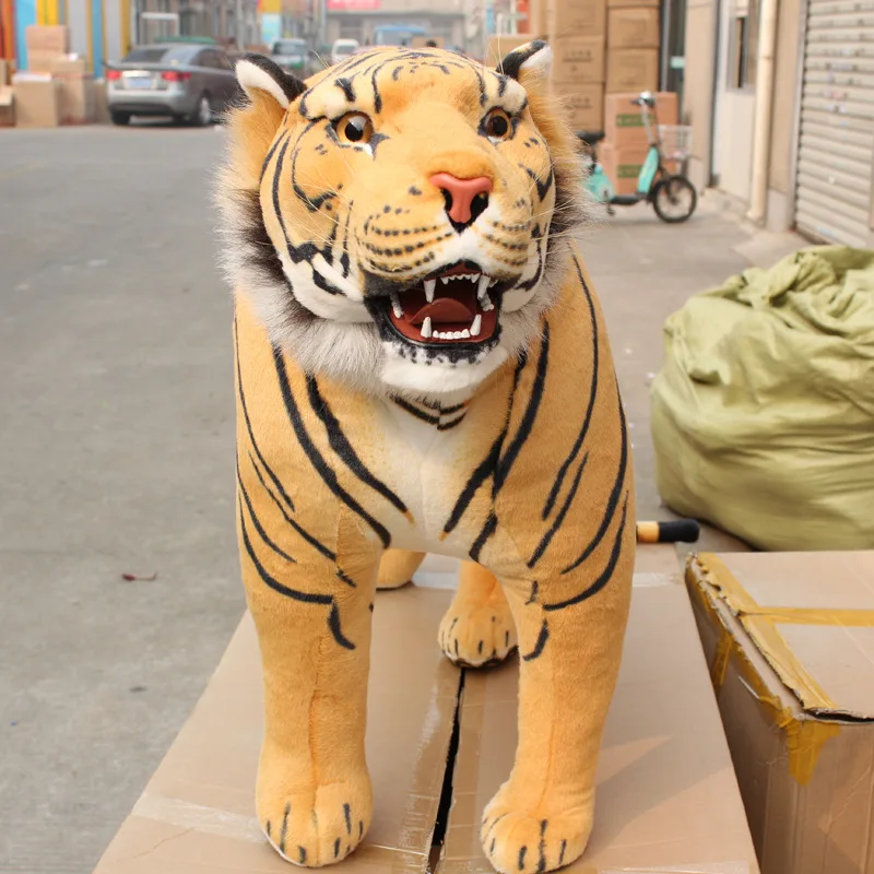 22 63cm Standing Tiger Stuffed Plush Toy Open Mouth Tiger with Its